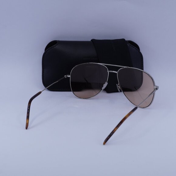 Saint Laurent CLASSIC11 055 Aviator Sunglasses - Silver/Pink - Picture 4 of 11